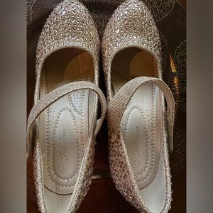 Fabulous Little Girl (Rose Gold) Jemma Heels with Velcro Strap.